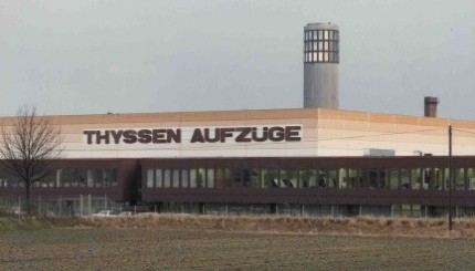 Produktionsstätte Thyssen Aufzüge GmbH in Neuhausen bei Stuttgart, 1988.