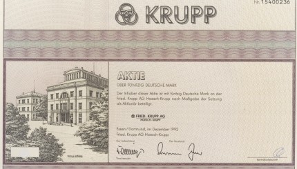 Aktie der Fried. Krupp AG Hoesch-Krupp, 1992