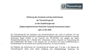 Entsprechenserklärung Entsprechenserklärung