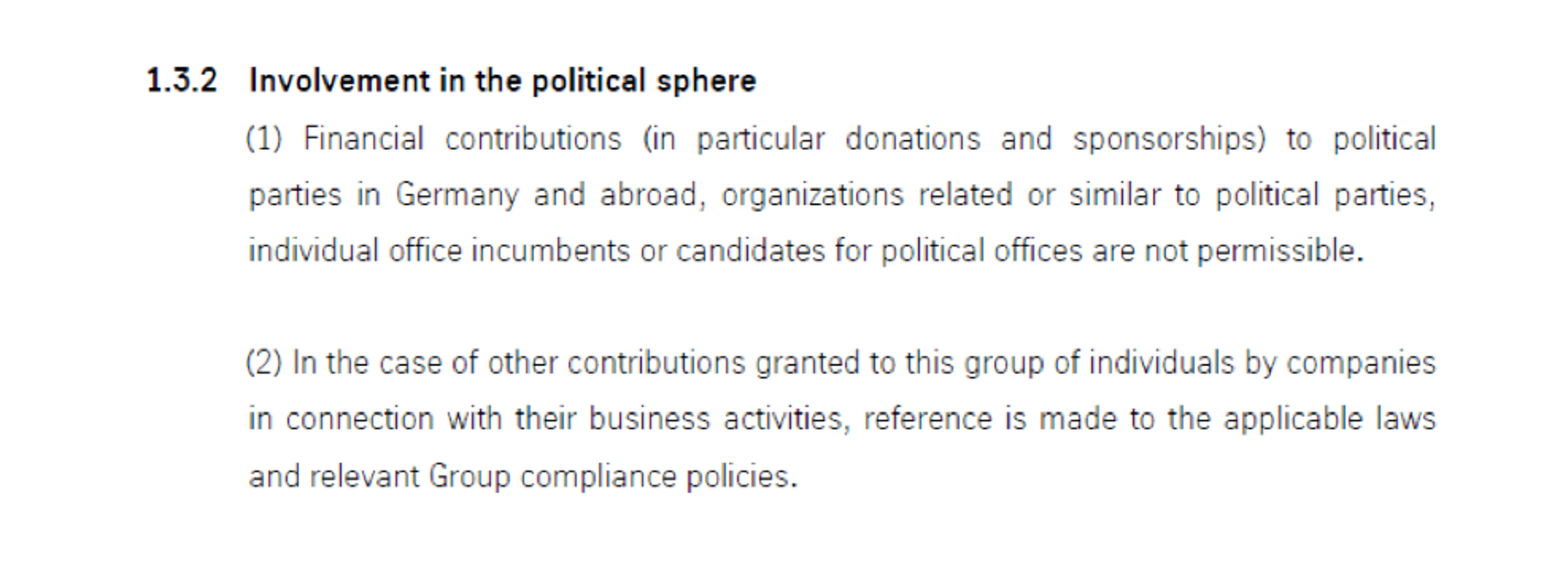 Involvement in the political sphere Involvement in the political sphere